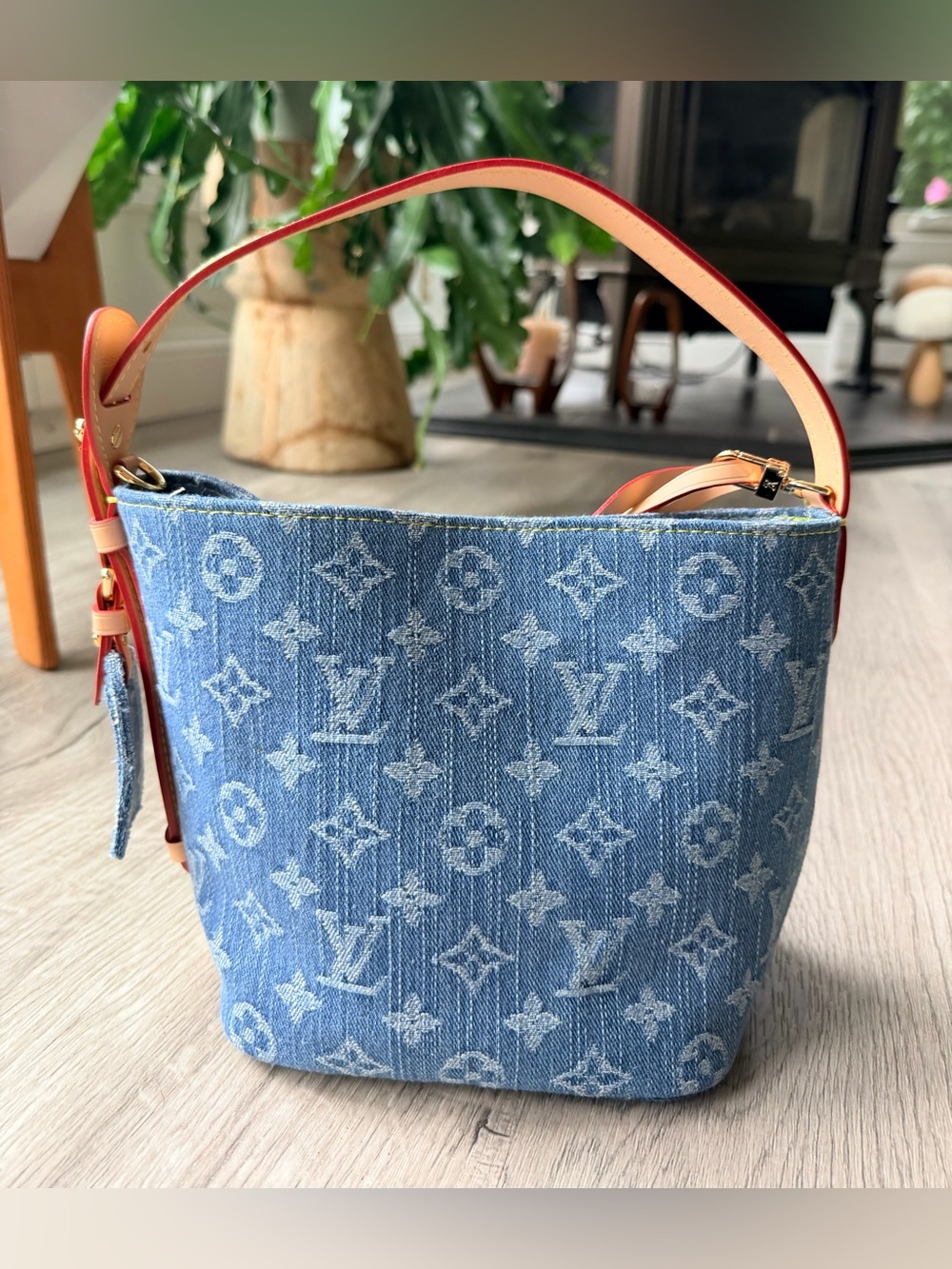 FULL SET Source Unknown Louis Vuitton Blue Denim All In One BB Bucket Bag/Pouch - Picture 4 of 16